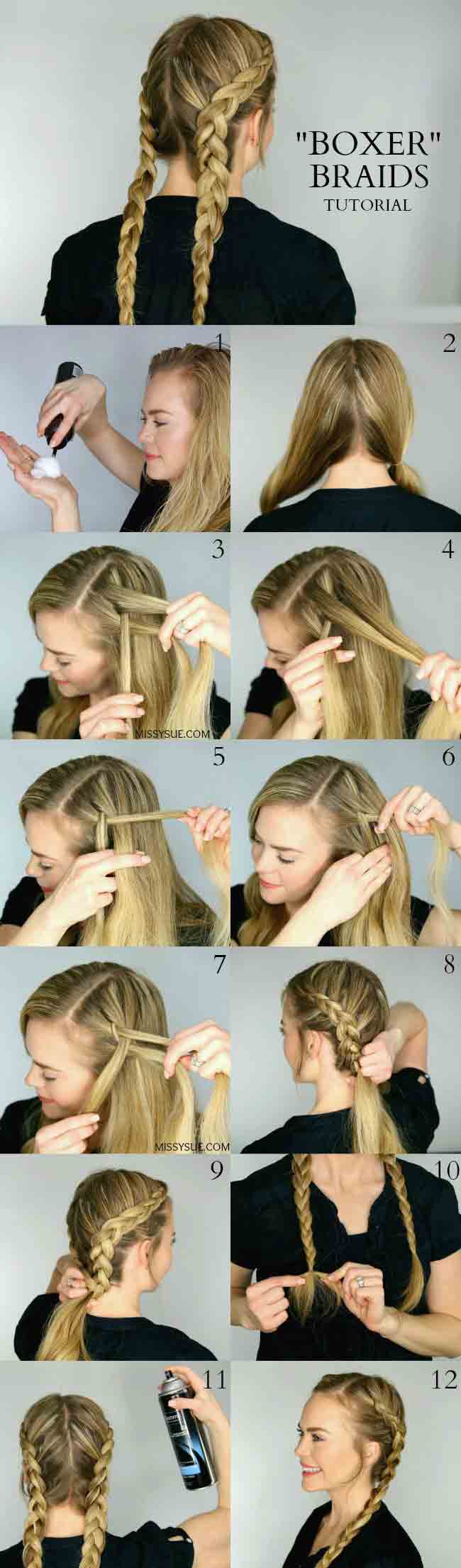 Dutch braid step by step for Christmas