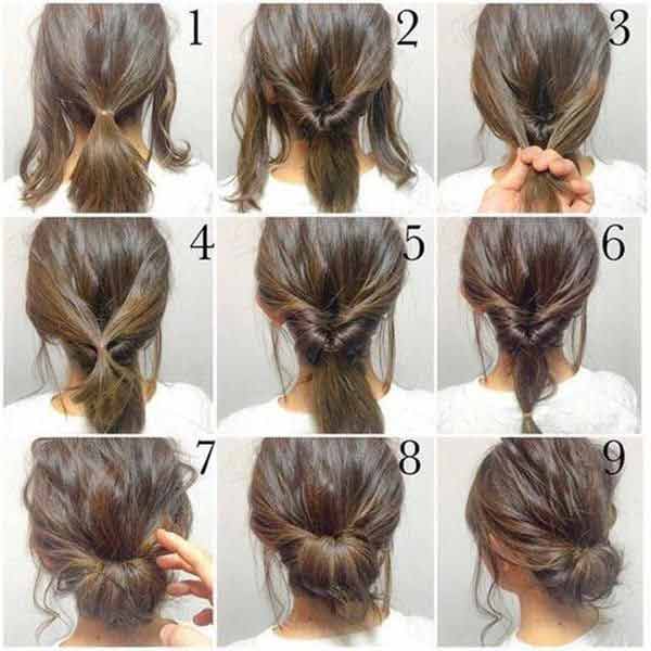 Step by step hair bun for Christmas