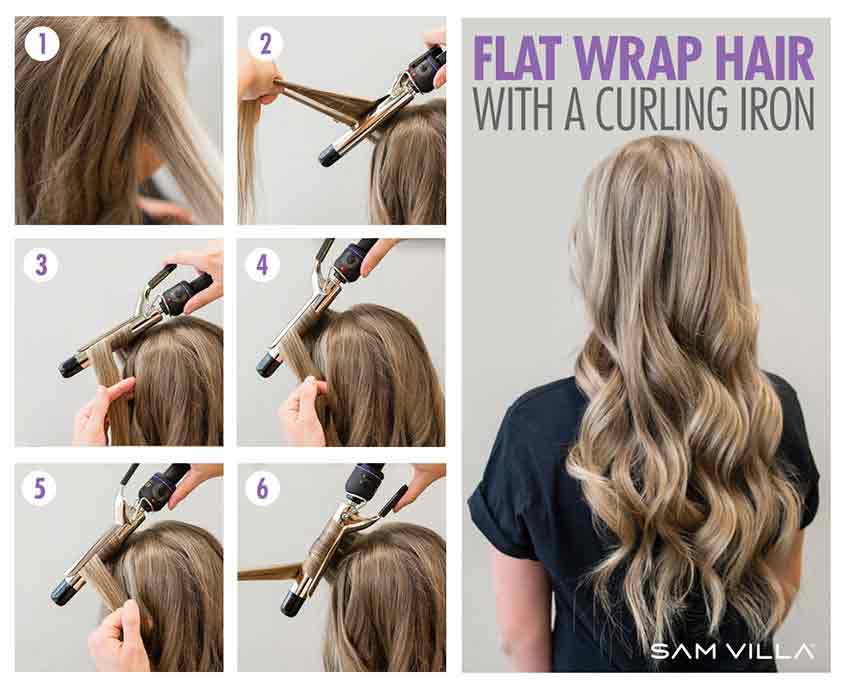Flat wrap hair curls step by step tutorial