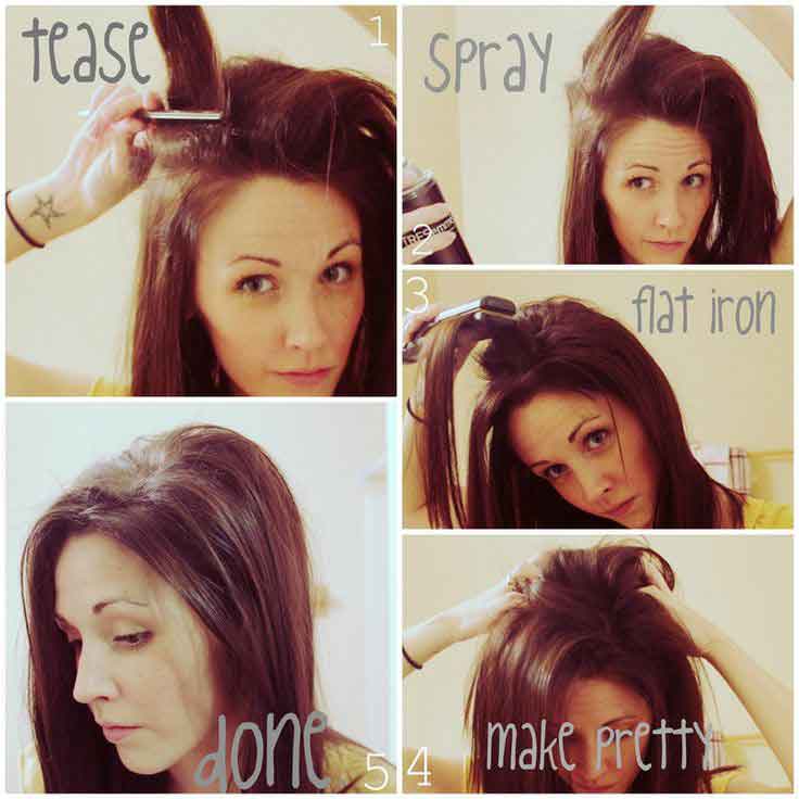 Hair tease step by step tutorial for Christmas