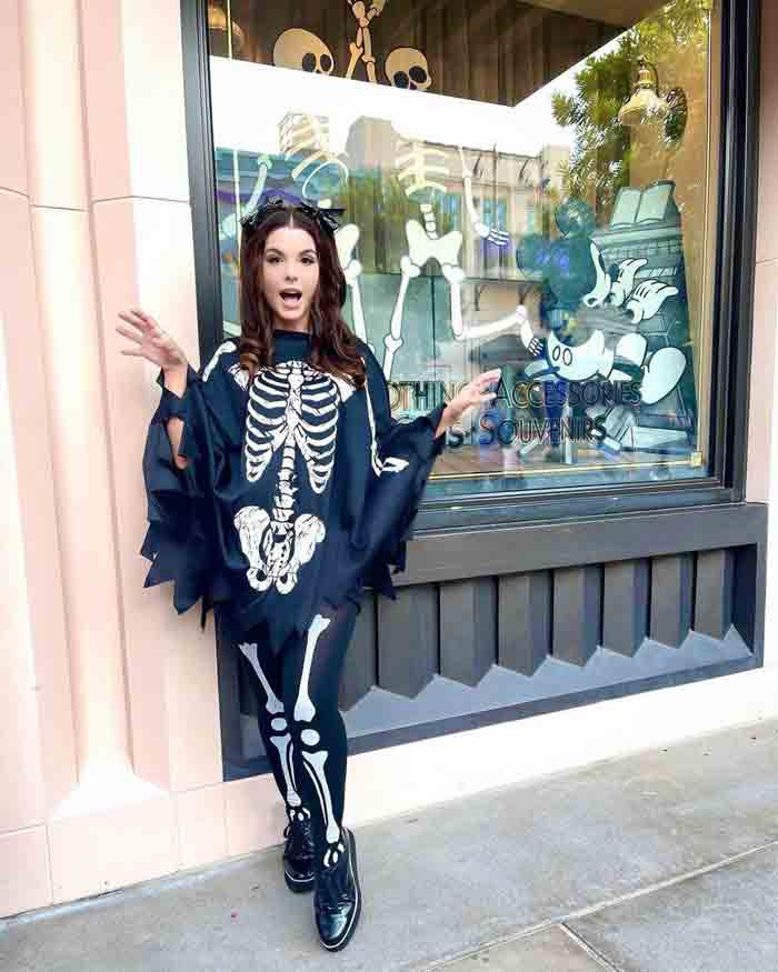 Skeleton themed halloween dress design