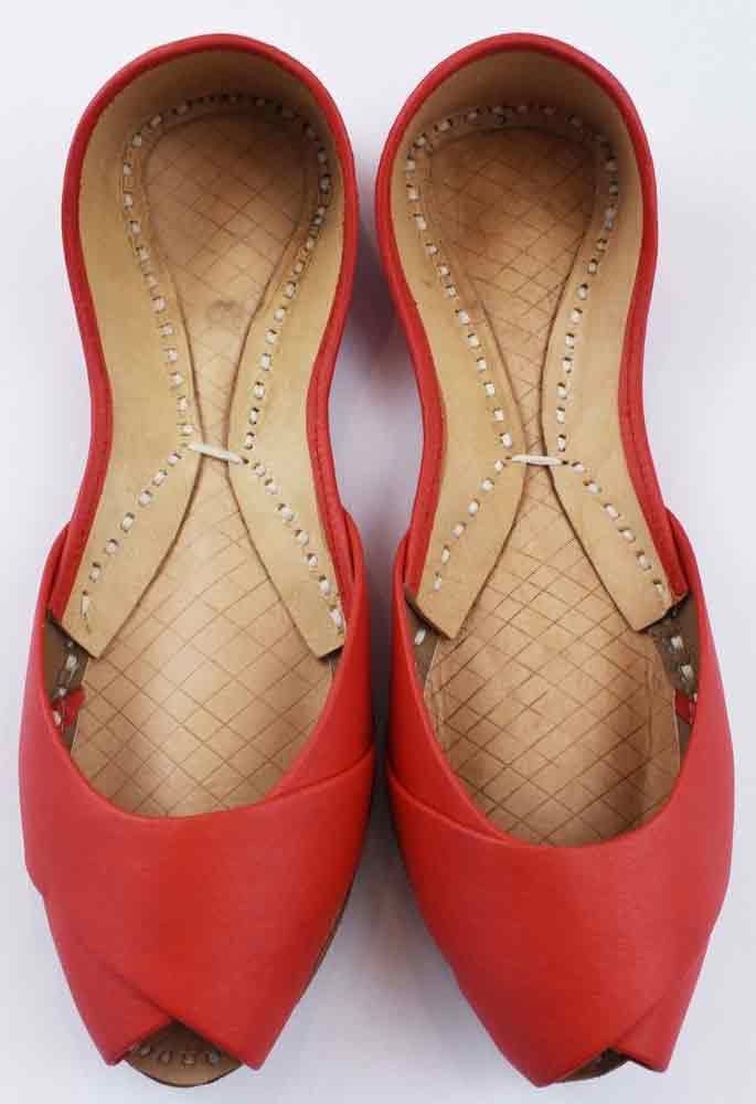 Red peep toes khussa style in Pakistan