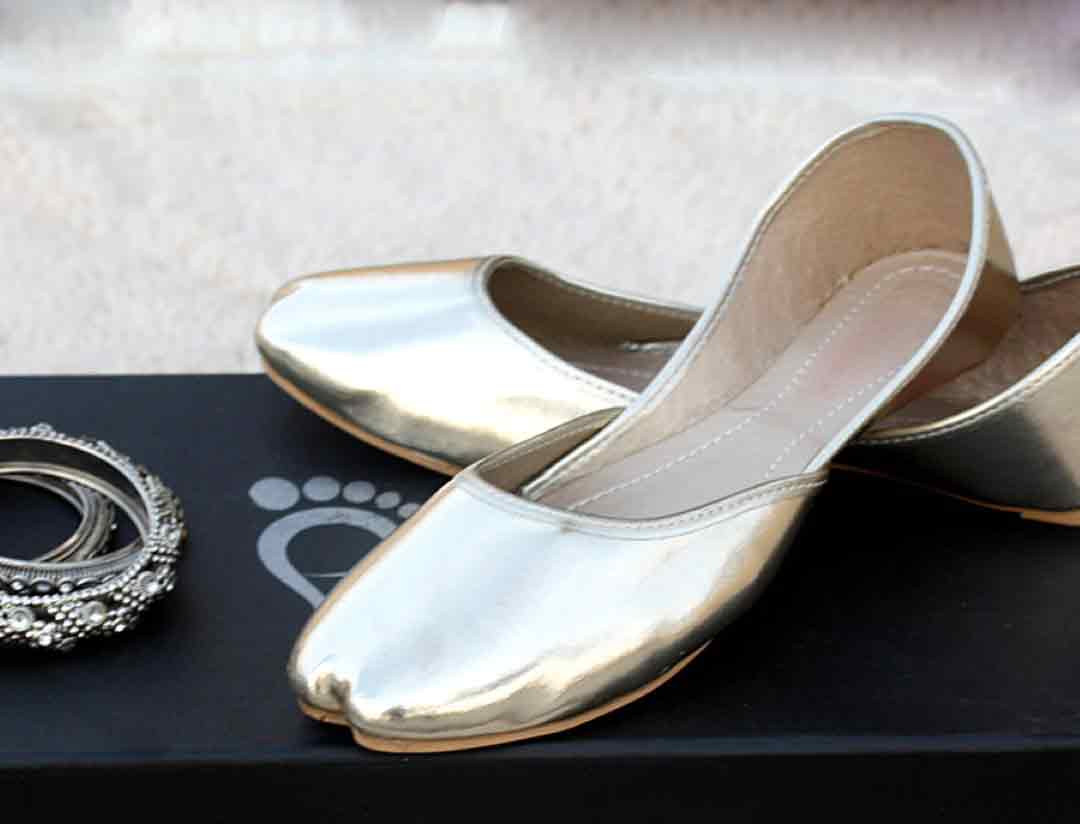 Plain silver khussa style for girls