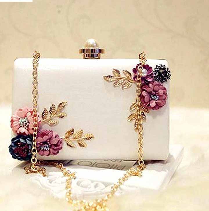 White shoulder clutch styles for girls