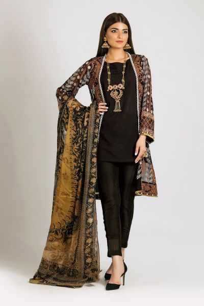 Khaadi Black shirt with trouser for Eid