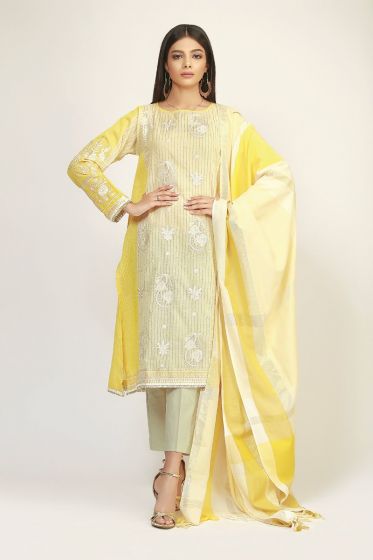 Lime shirt with matching dupatta and trousers for Pakistani girls