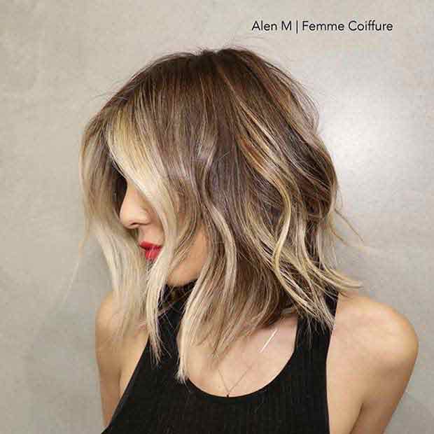 Lob haircut for medium hair length