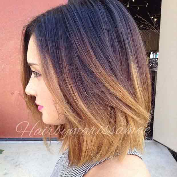 Ombre lob haircut and hairstyles for girls