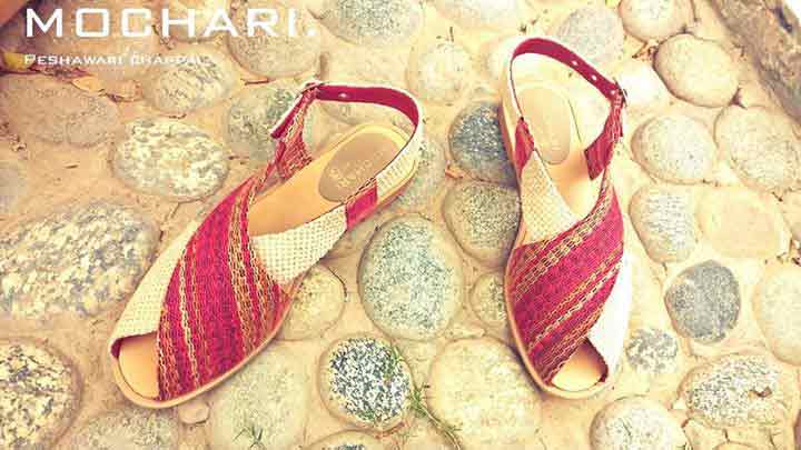 Red peshawari chappal for ladies