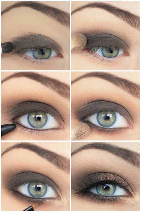 Smokey eye makeup for green eyes