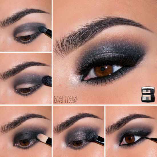 Dark smokey eye makeup