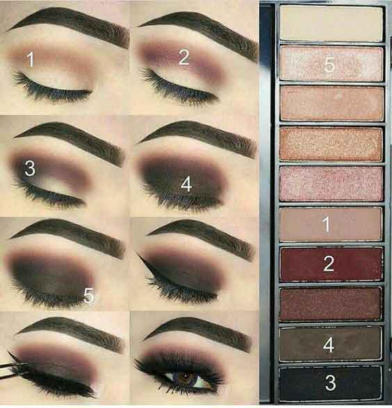 Dark smokey eye makeup step by step