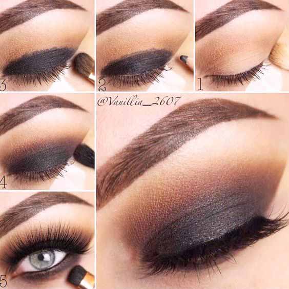 Black smokey eyes makeup