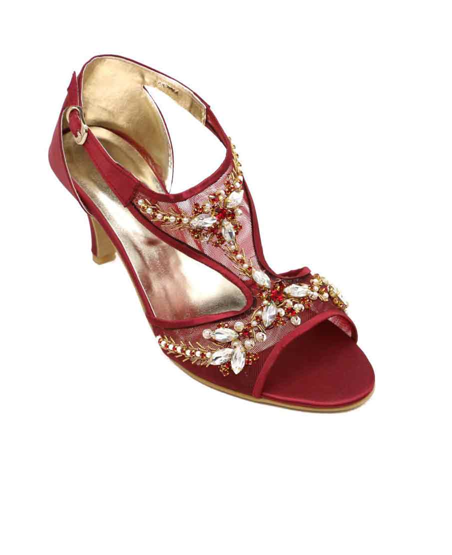 Fancy maroon stylo shoes eid collection