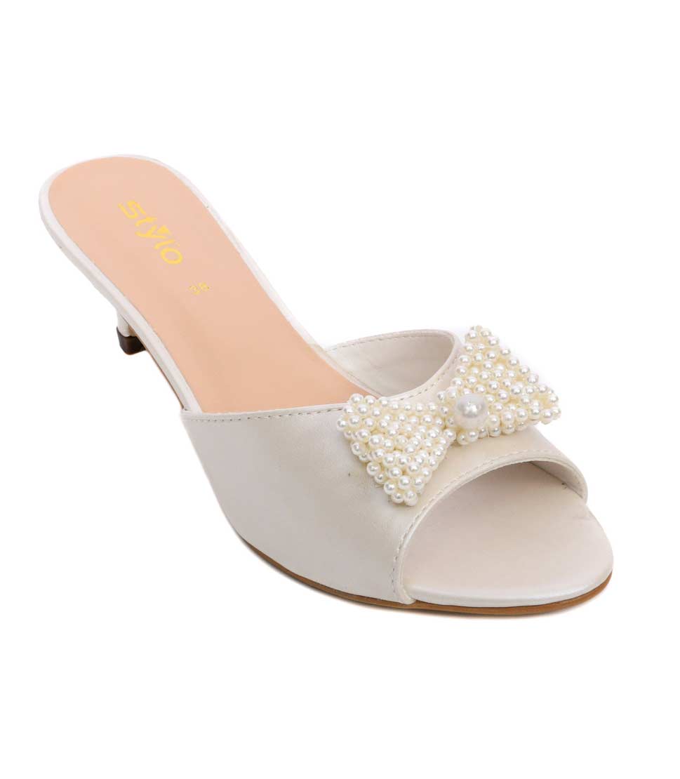 Fancy pearls heels for girls