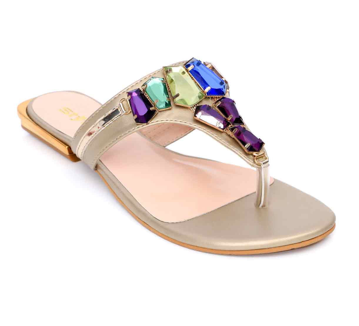 Multicolored flat shoes for eid