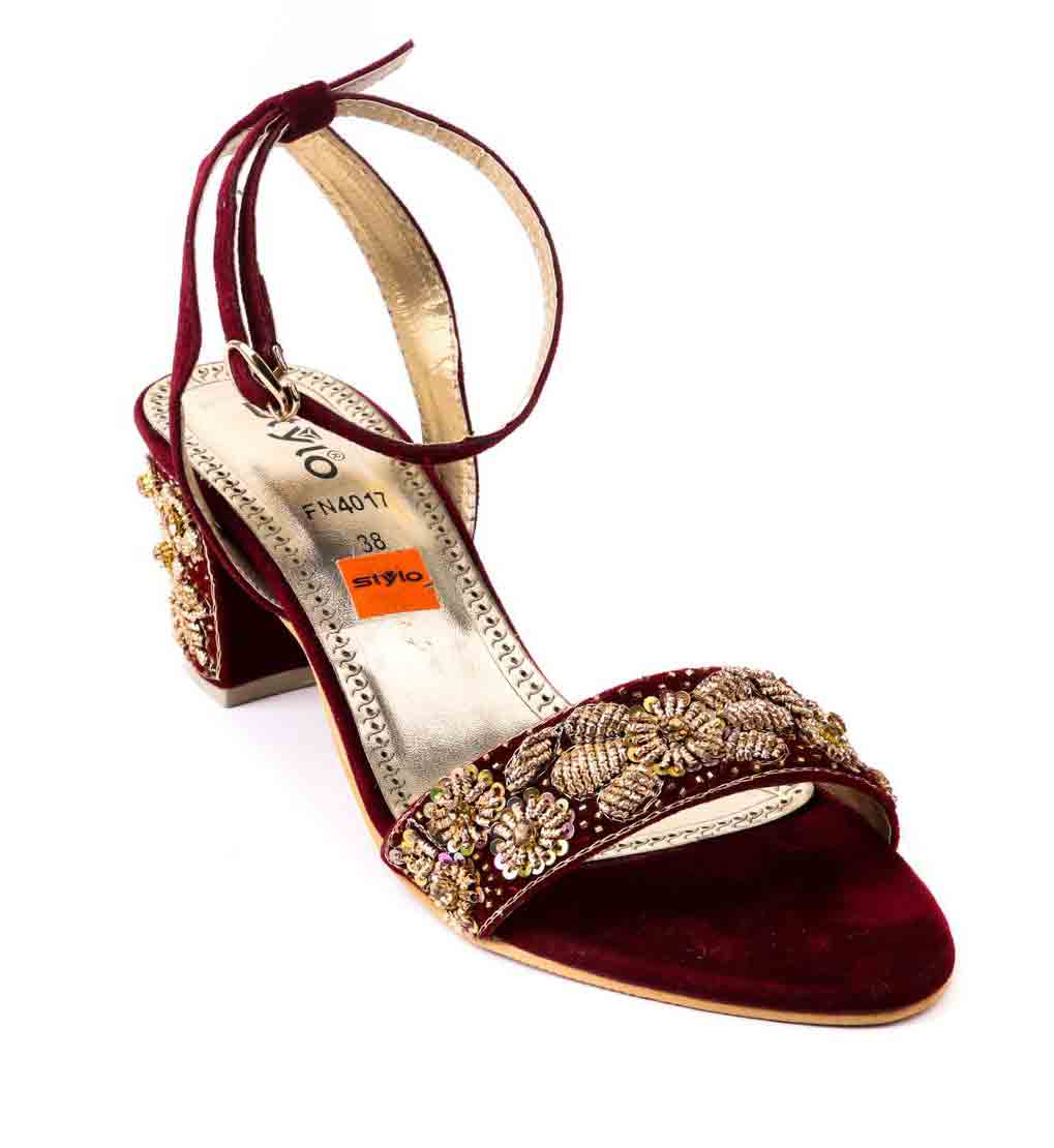 Fancy maroon stylo shoes for eid