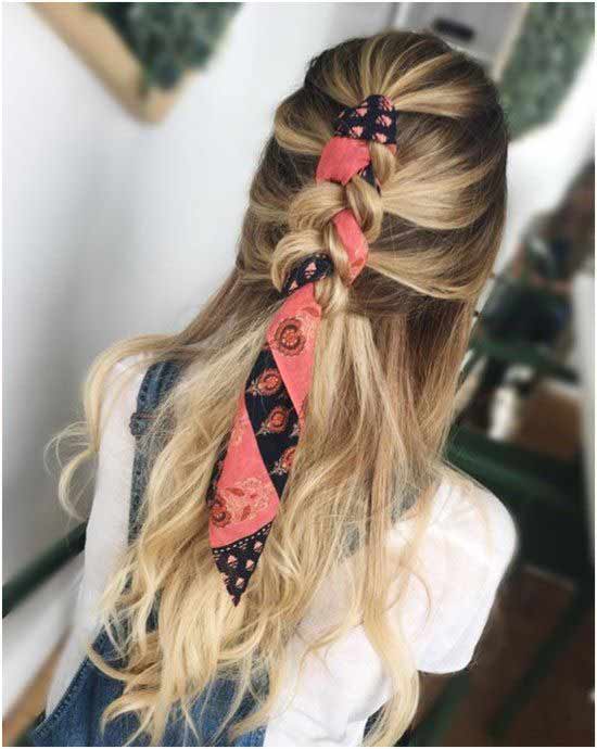 Braid with head scarf