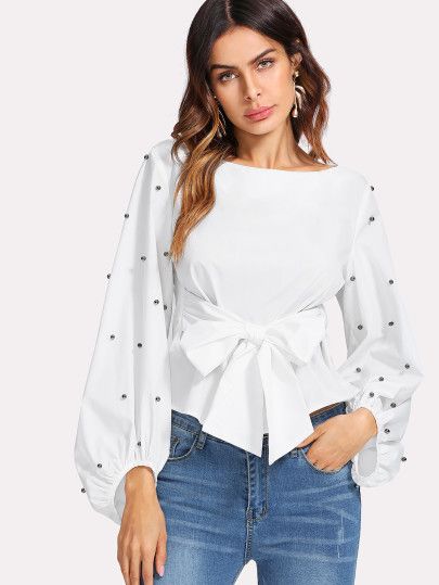 White puff sleeve shirt 