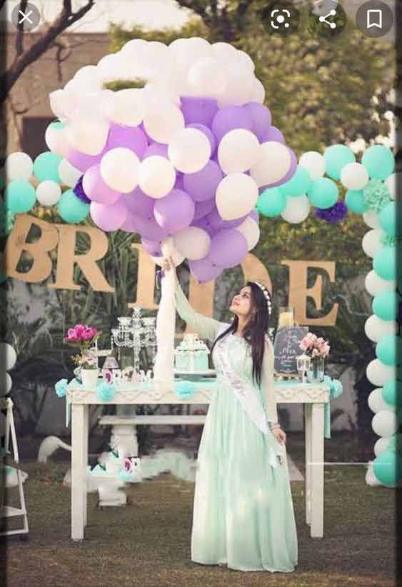 Light blue bridal shower frock design