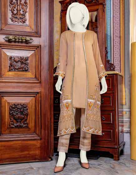 Peach kurta design