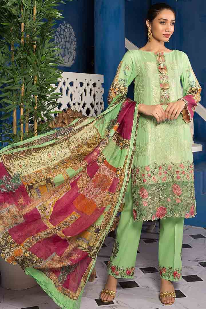 Warda green summer dress design