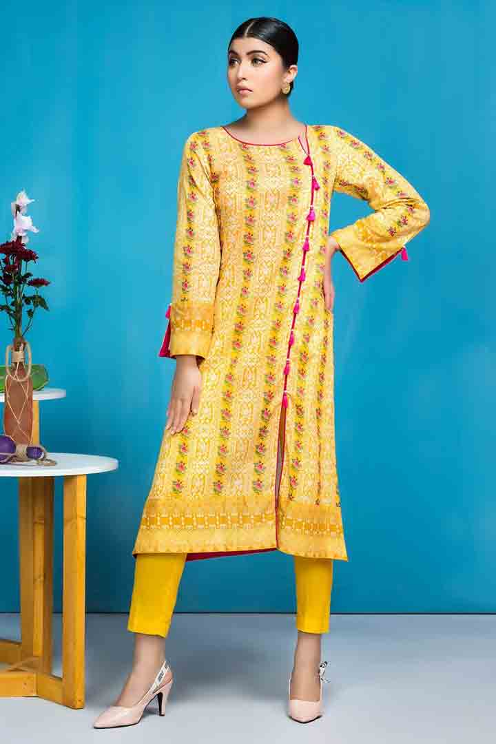 Warda unstitched yellow suit