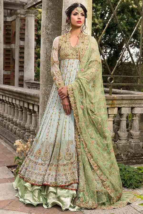 Light green wedding frock