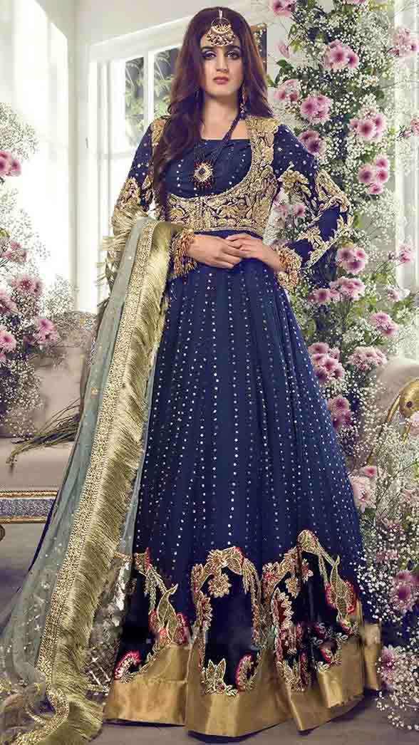 Hira mani in blue pishwas