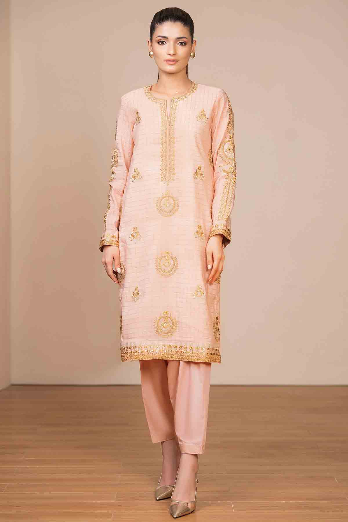 Alkaram peach dress for eid