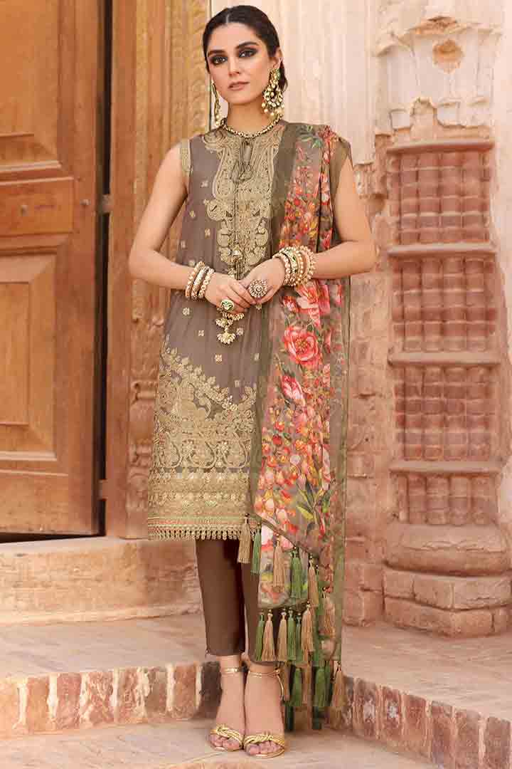 Grey dress with dupatta