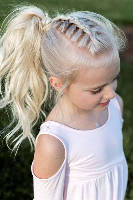 Front hair braid style for little girls