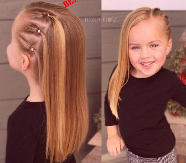 Front hair braid with straight hair