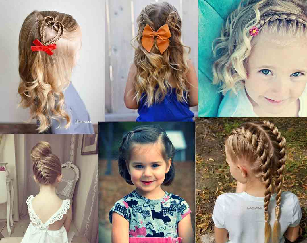 Different hairstyle for school girls