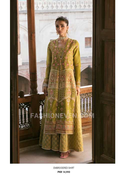 Ethnic embroidered long shirt with sharara