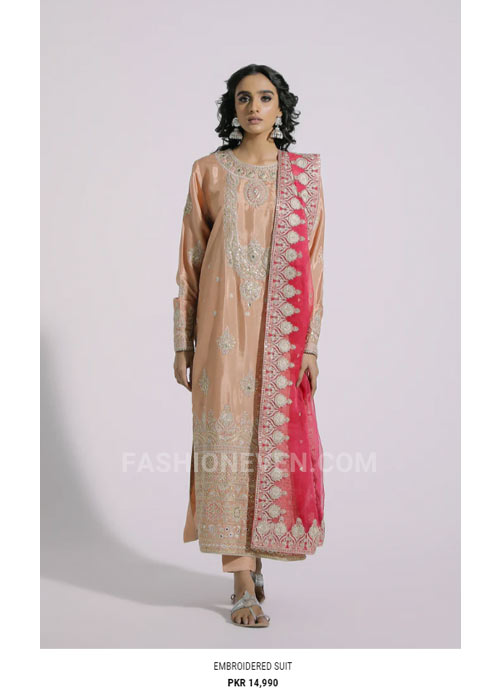 Ethnic peach dress for eid