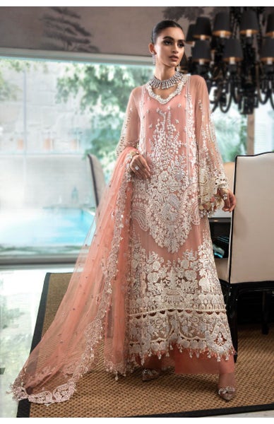 Sana Safinaz Nura peach dress with embroidery
