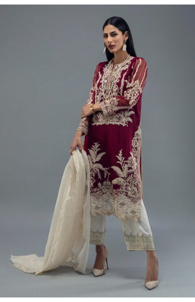 Maroon dress for eid