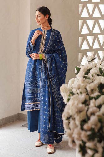 Crossstitch blue embroidered dress for eid
