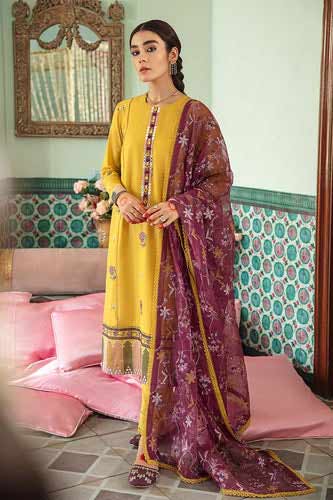 Crossstitch mustard suit for eid