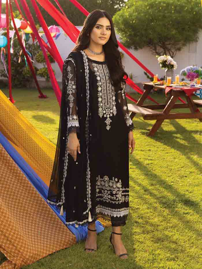 Edenrobe black dress with embroidery for girls