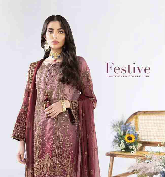 Edenrobe Festive Unstitched Collection for girls