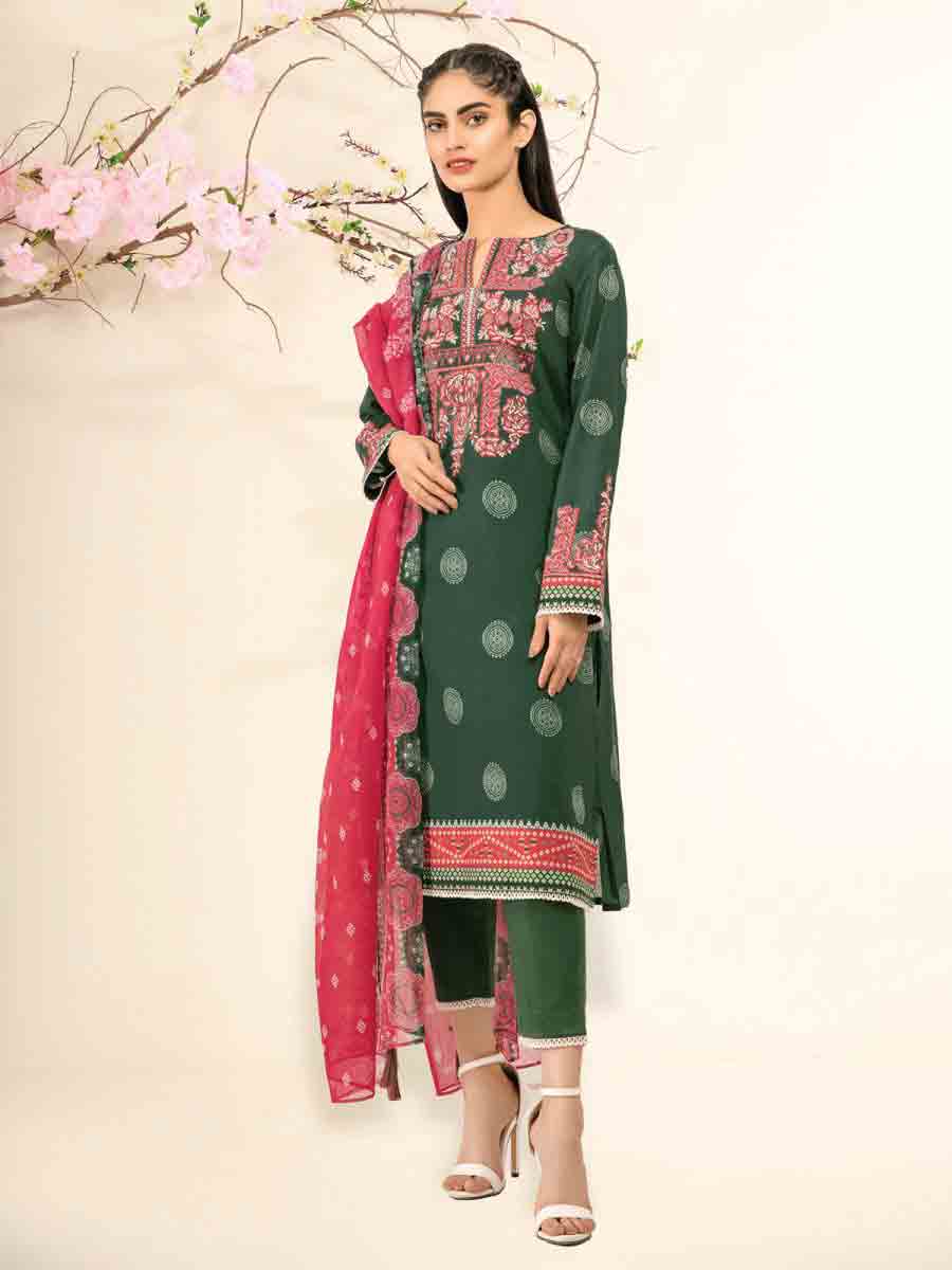 Green unstitched dress for eid