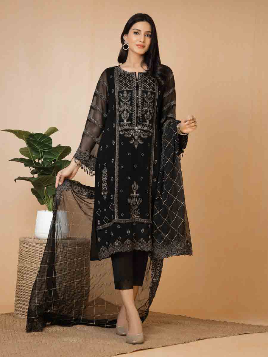 Edenrobe black three piece for eid