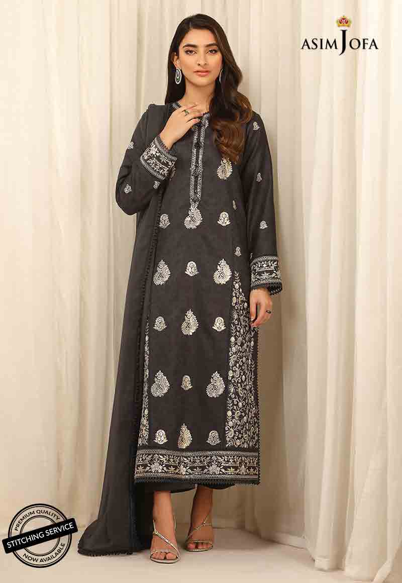 Asim jofa black and white winter dress