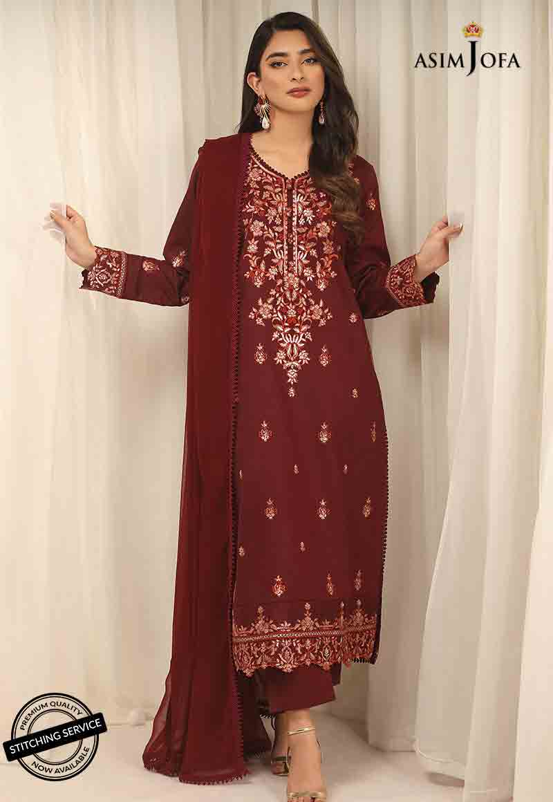 Asim Jofa maroon dress for women