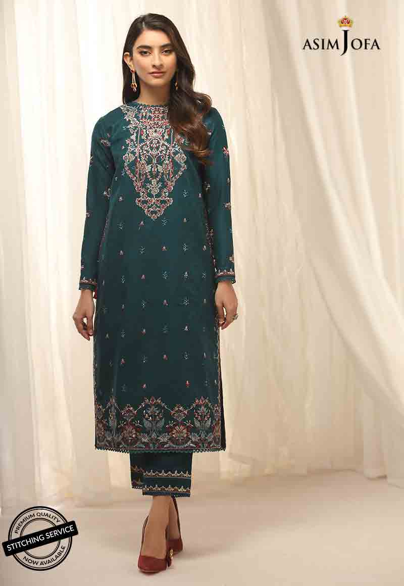 Asim Jofa teal dress for winter