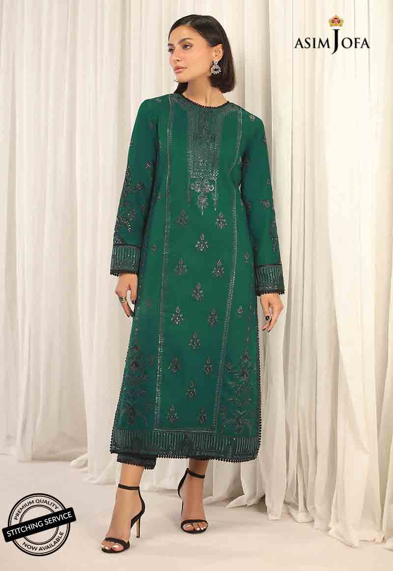 Asim Jofa green winter dress