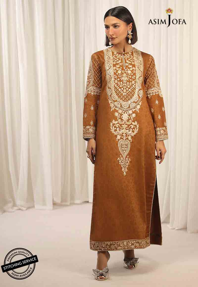 Asim Jofa brown embroidered dress
