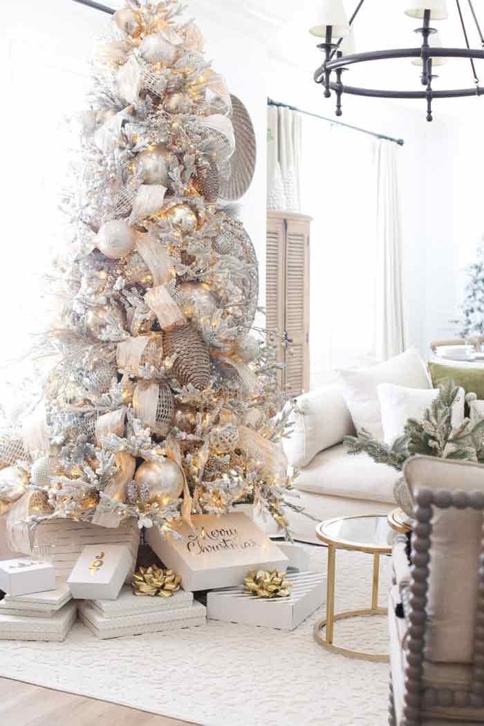 White gold Christmas tree
